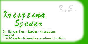 krisztina szeder business card